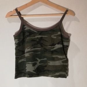 VINTAGE ribbed camo crop tank